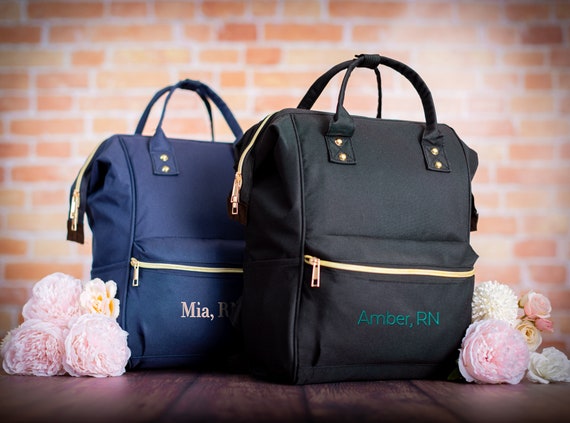Custom Gift for Nurse Bag Backpack Personalized New Nurse Appreciation Gift Black Bag Cute Graduation Gift for RN LPN CNA Laptop Bag Etsy