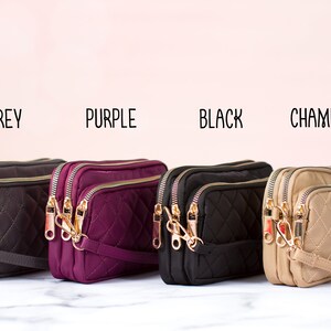 Personalized Quilted Crossbody Clutch Bag, Custom Name Handbag image 2
