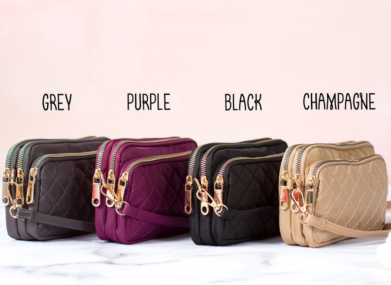 Personalized Quilted Crossbody Clutch Bag, Custom Name Handbag image 2