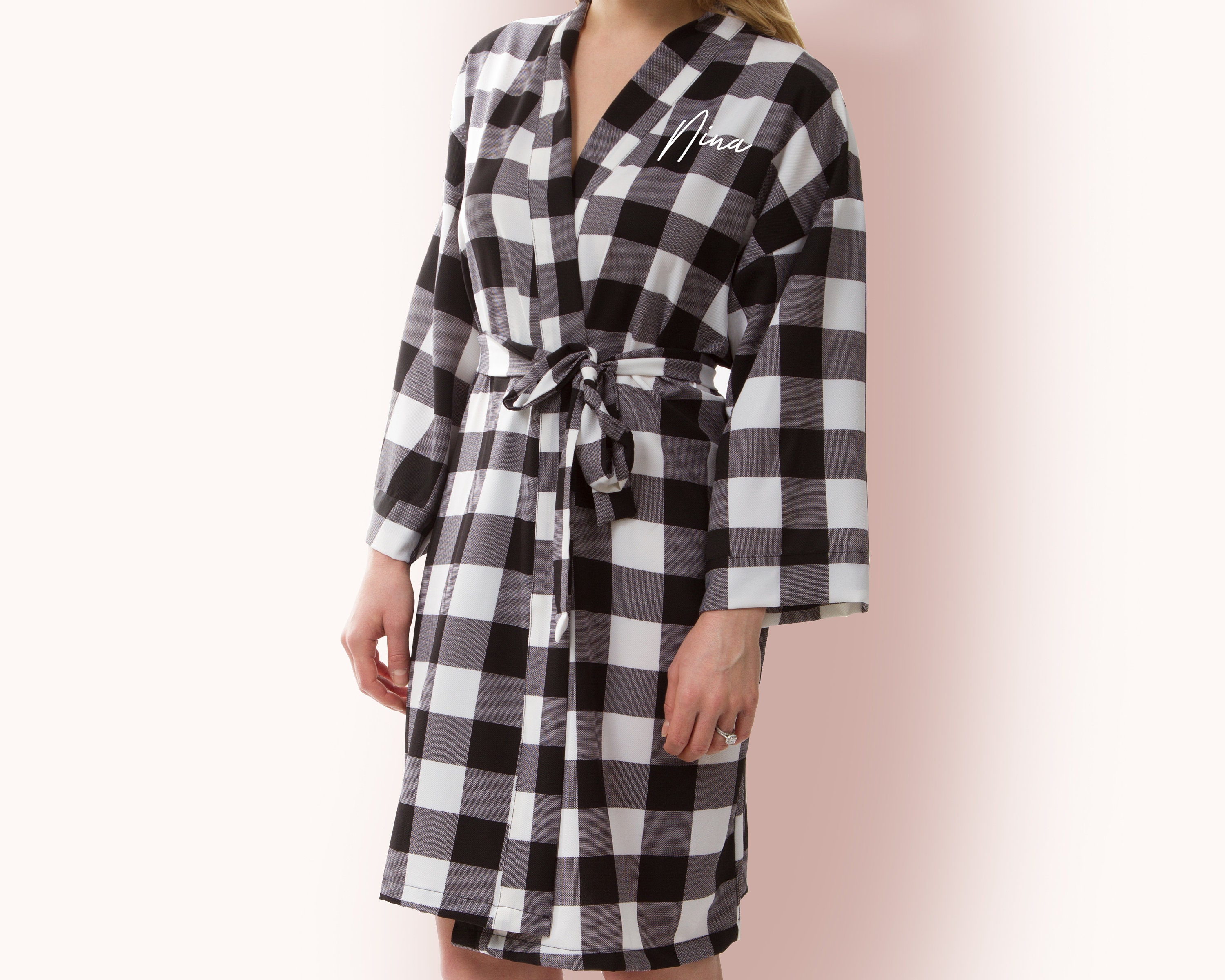 Personalized Gift for Mom, Personalized Plaid Robe, New Mom Gift Robe ...