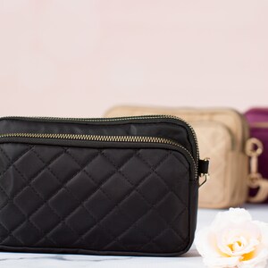 Personalized Quilted Crossbody Clutch Bag, Custom Name Handbag image 7