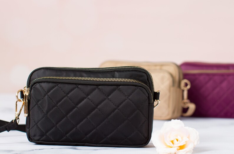 Personalized Quilted Crossbody Clutch Bag, Custom Name Handbag image 7