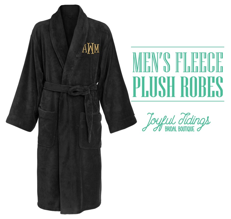 Personalized Men's Fleece Robe Groomsmen Robes Etsy