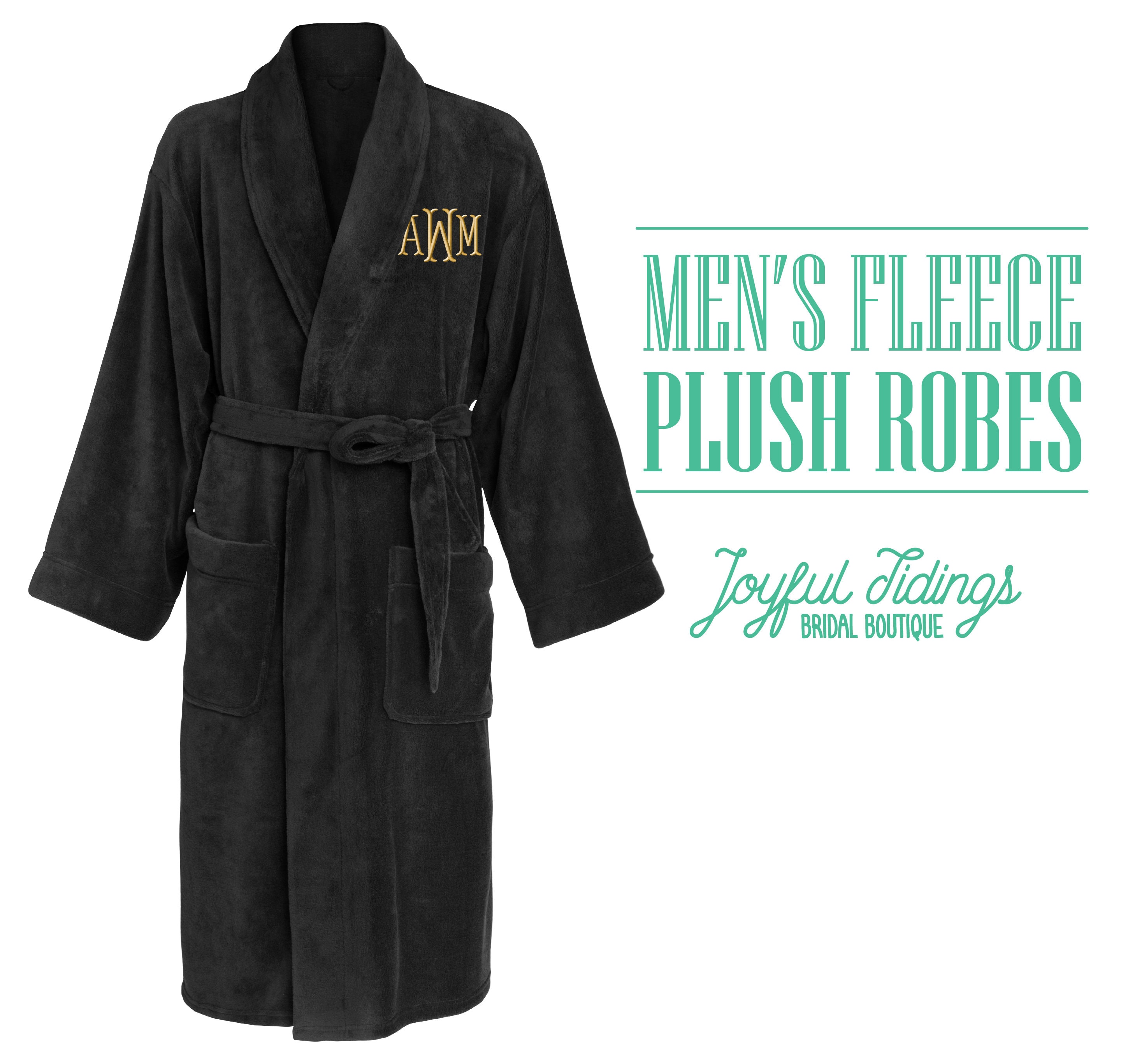 Personalized Men's Fleece Robe Groomsmen Robes Etsy