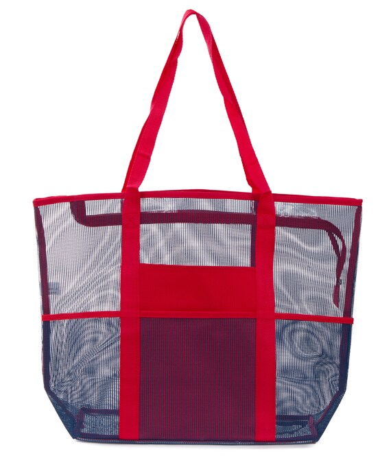 Monogrammed Mesh Beach Bag