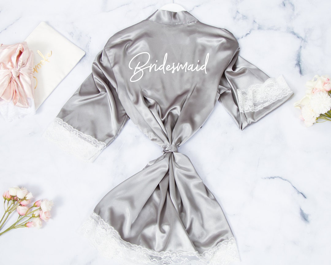 Bridesmaid Gift Custom Name Lace Robe, Personalized Bridal Shower Gift ...