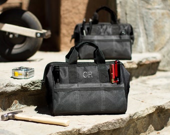 Personalized Tool Bag, Small Monogrammed Tool Bag, Custom Groomsmen Gift, Gift for Groomsmen, Custom Gift for Men, Soft Sided Small Tool Bag