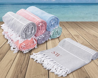 Personalized Turkish Beach Towel, Bridesmaid Gift, Turkish Towel, Beach Towel, Bride Tribe Bridesmaid Proposal, I Do Crew Gift Beach Blanket