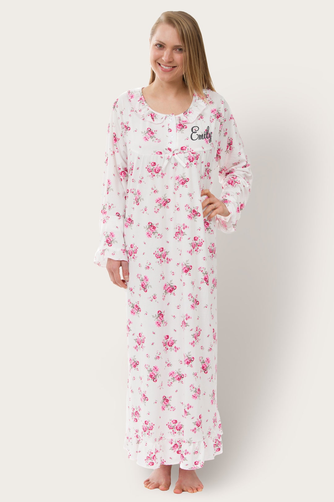 Floral Nightgown, Knit Bridesmaid Nightgown, Bridesmaid Gift, Bridal