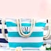 SALE Monogrammed Beach Tote Bag, Bridal Gift Totes, Bridesmaids Gift Bag, Bridal Party Tote, Set of Tote Bag for Bridal Party Photo 