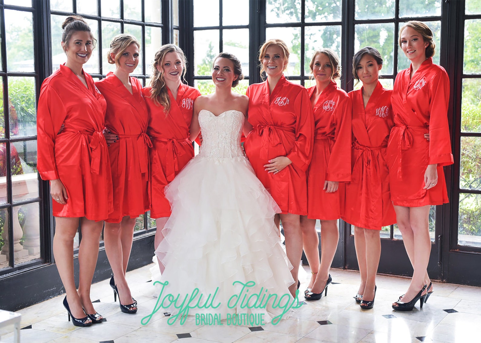 Set of 7 Personalized Satin Robes Bridesmaids Gift Bridal Etsy