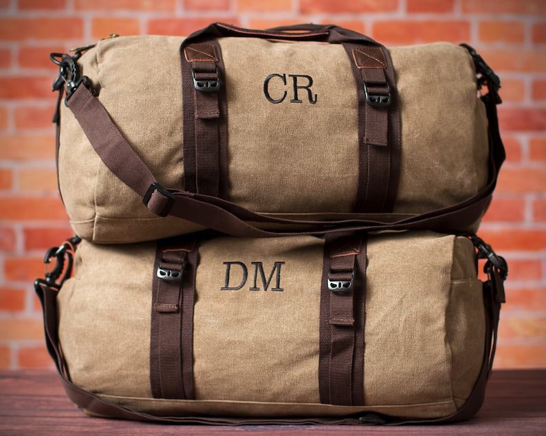 Canvas Duffle Bag Personalized Groomsmen Gift Birthday Etsy
