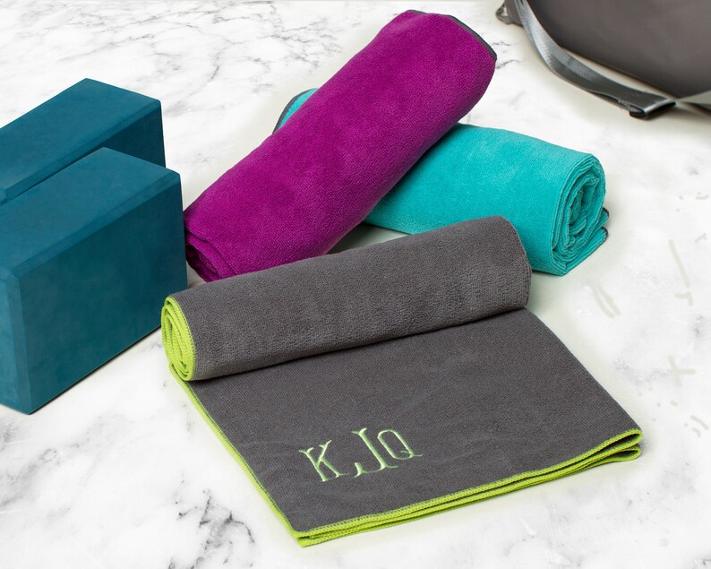 Personalized Yoga Towel Gift Monogrammed Yoga Towel Nonslip Etsy