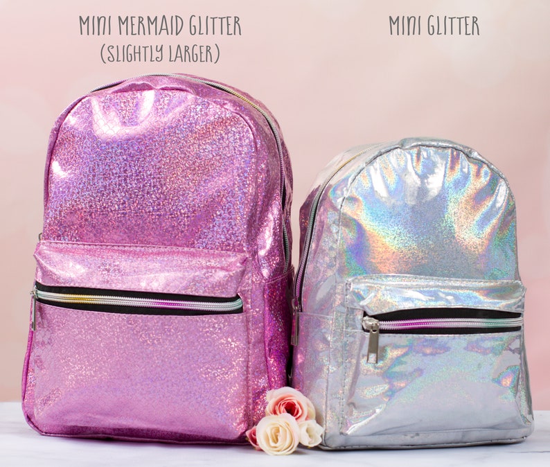 SALE Personalized Mini Glitter Backpack Girl's Iridescent Etsy