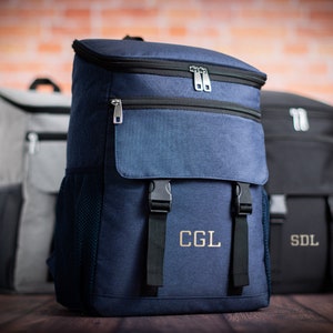 Personalized Groomsmen Gift Large Cooler Backpack, Monogrammed Whisky Beer Cooler Backpack, Insulated Golf Cooler Bag with Cigar Pocket