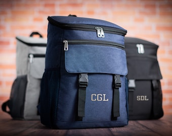 Personalized Groomsmen Gift Large Cooler Backpack, Monogrammed Whisky Beer Cooler Backpack, Insulated Golf Cooler Bag with Cigar Pocket