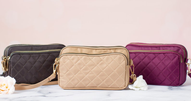 Personalized Quilted Crossbody Clutch Bag, Custom Name Handbag image 10