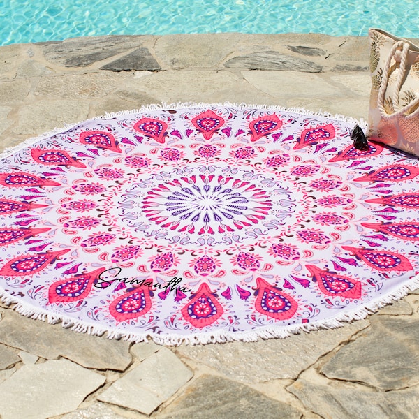 Round Beach Towel Etsy