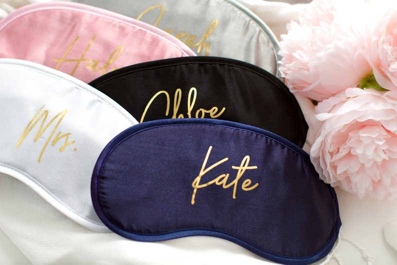 Bridesmaid Gift Satin Sleep Mask Personalized Eye Mask Etsy