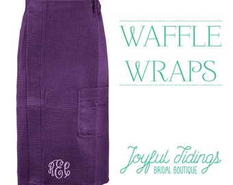 SALE Monogrammed Bridesmaid Getting Ready Wrap, Waffle Wraps, Bridesmaid Gift, Bridal Party Gift, Bridesmaid Set, Wedding Gift, Spa Wrap