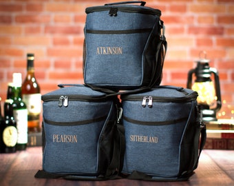 Personalized Groomsmen Gift Beer Cooler Bag, Monogrammed Beer Lover Gift Bag, Set of Custom Gift for Men, Insulated Soft Cooler Groomsmen