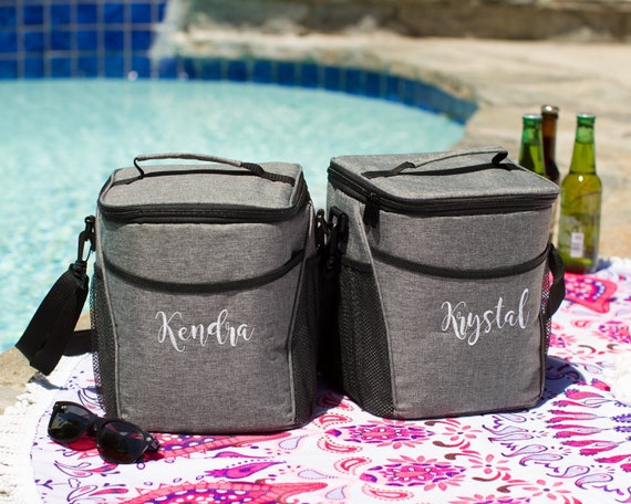 Personalized Cooler Bag, Bridesmaid Gift, Monogrammed Insulated Cooler Bag, Custom Gift for Her, Soft Sided Cooler Bag, Bridal Party Gift
