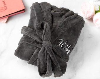 Personalized Gift for Her, Custom Women's Fleece Robe, Gift for Girlfriend, Wife, Monogrammed Robe for Her, Get Well Soon Gift Robe for Her