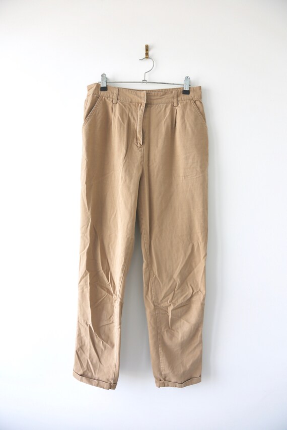 Vintage 1990s Light Brown Tan Taupe Beige Pants Sl