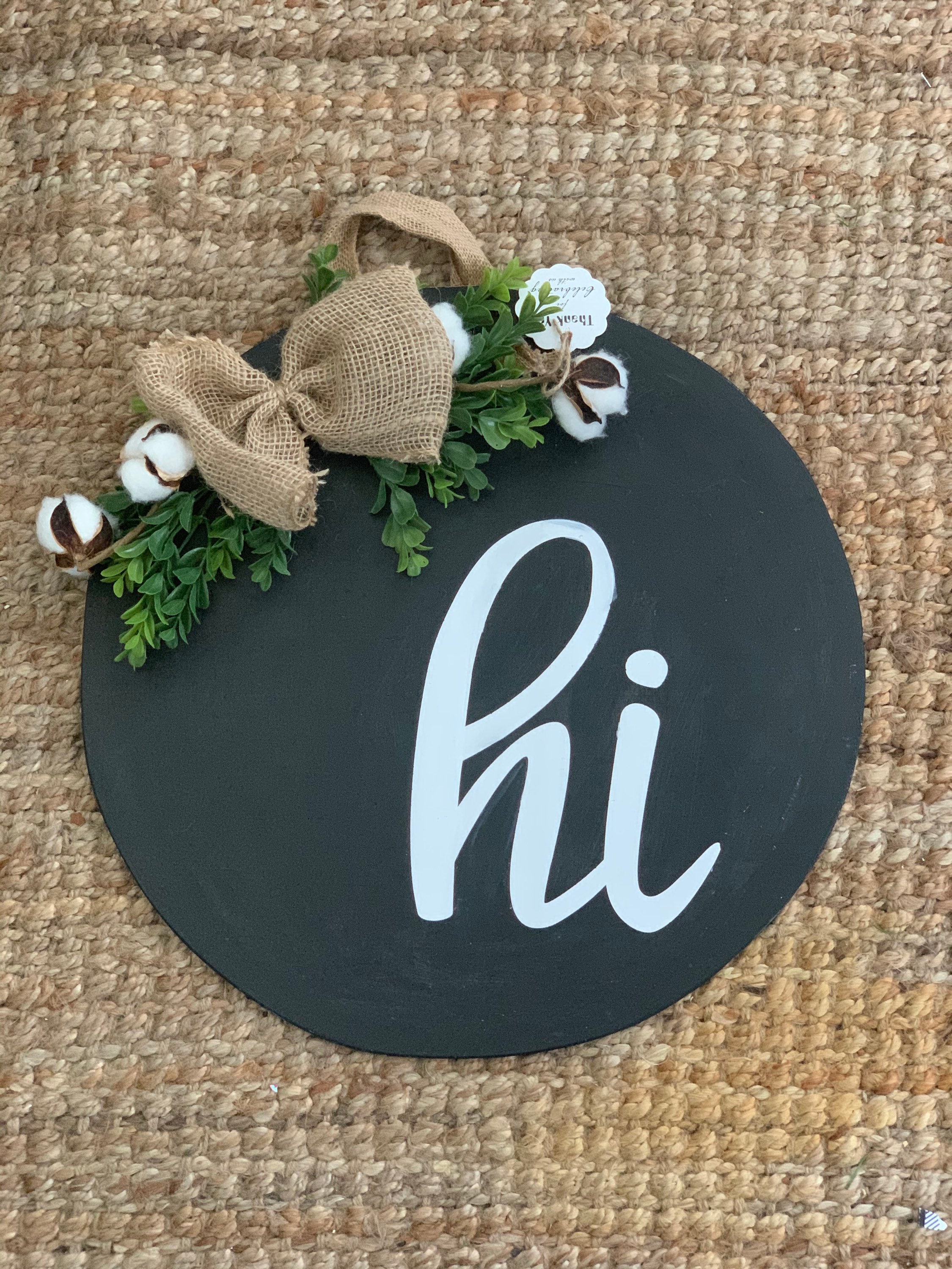 Round Wooden Door Hanger Etsy