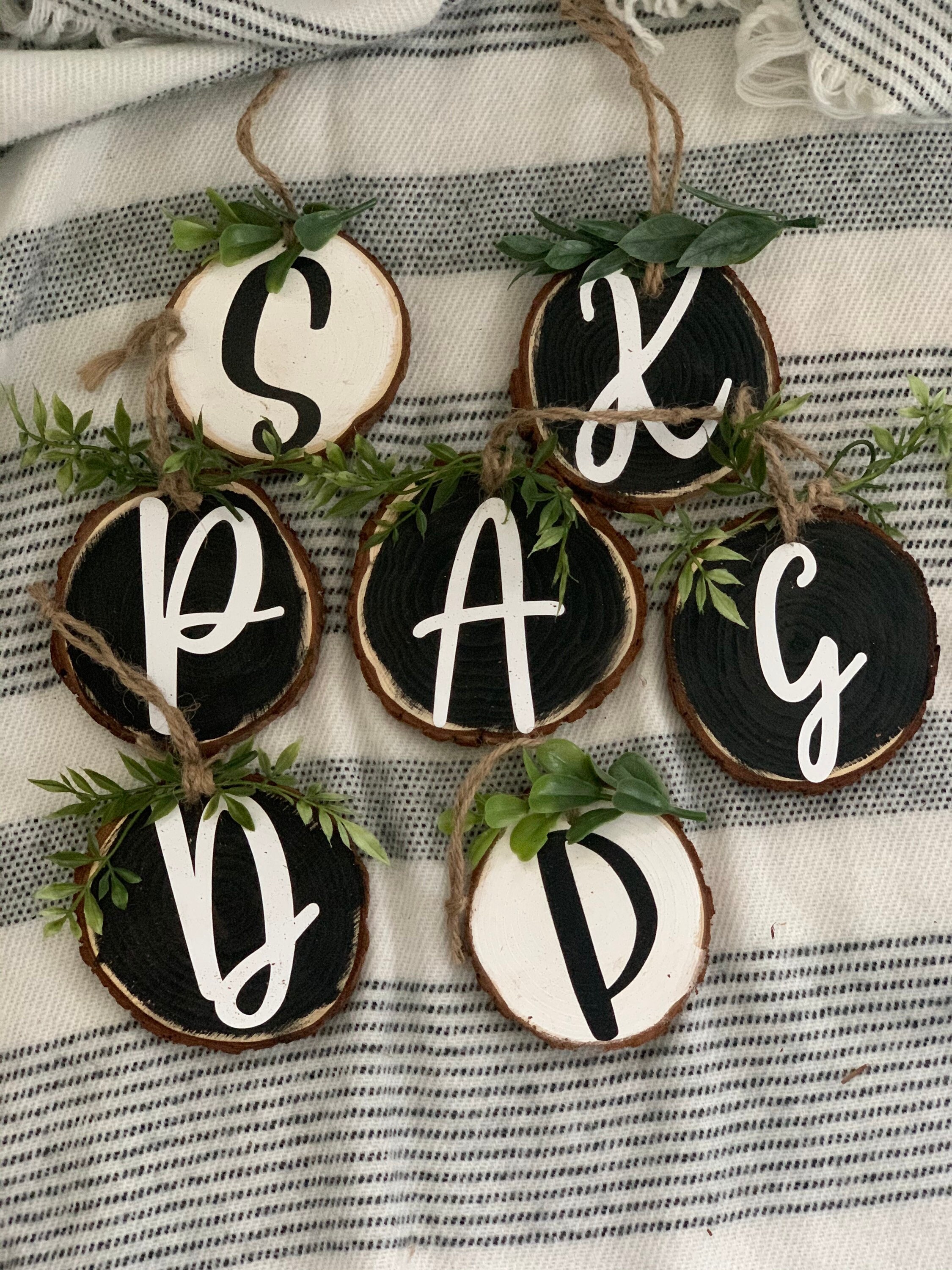 Initial Ornaments Etsy