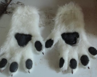 custom-made fursuit hand paws, custom-made fursuit glove paws, custom-made wolf fursuit hand paws
