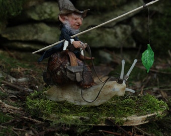 taxidermy Burgundy snail taxidermy mount sculpture handmade miniature fairy, elf, gnome