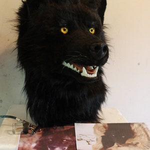 black wolf mask fursuit mask wolf luminous black fursuit to reserve