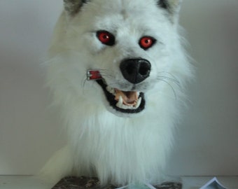 white wolf mask fursuit mask wolf luminous white fursuit to reserve