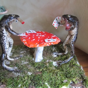 Präparatoren Frosch Kartenspieler Kröte Präparatoren Frosch Poker Neugier Oditties