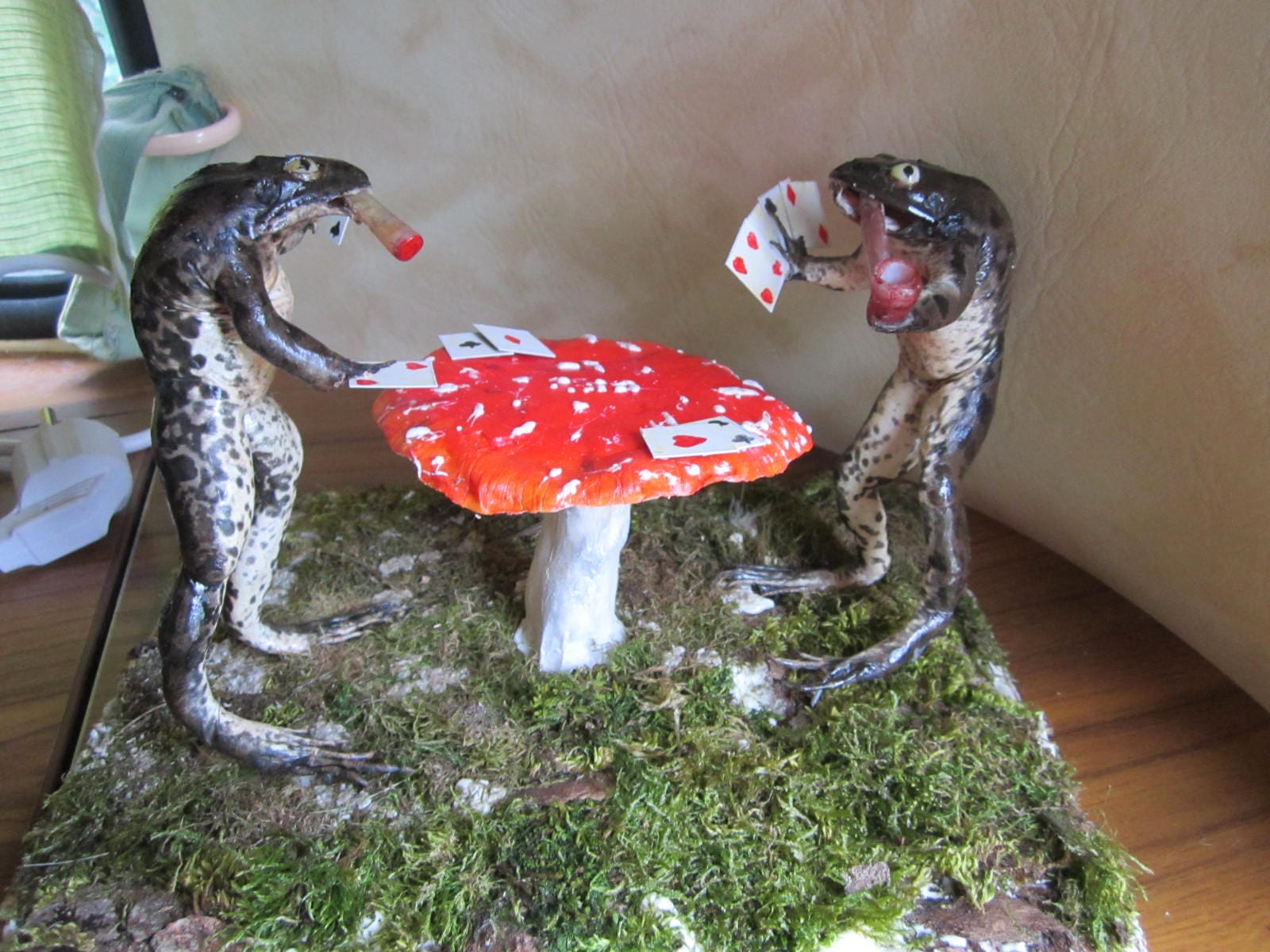 taxidermy frog card player toad taxidermy frog poker curiosity oditties
