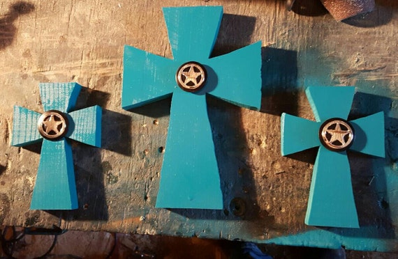Croix, Croix de bois, décoration d\'intérieur, décoration Turquoise ... Croix, Croix de bois, décoration d\'intérieur, décoration Turquoise ...