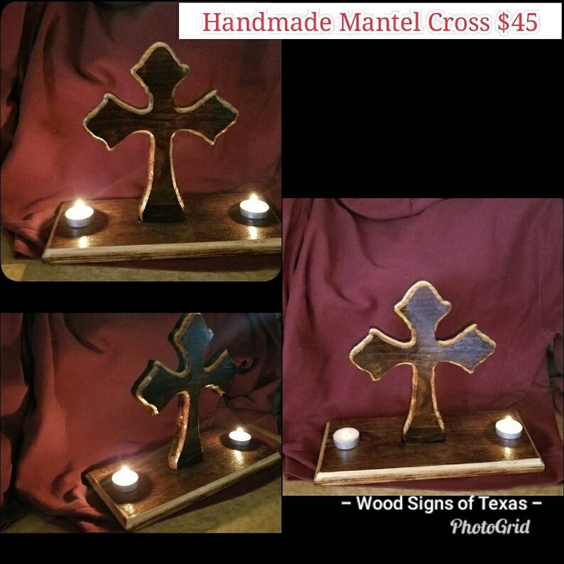 Crosses Religious Gifts Mantle Handmade Wooden Image 0