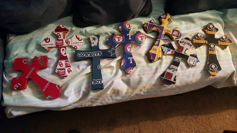 Oklahoma Sooners Wooden Crosses Nfl Mlb Nba Home Image 0