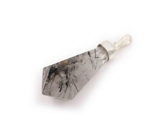 Tourmalinated Quartz ”RG” Point Pendant Sterling Silver