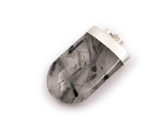 Tourmalinated Quartz ”U” Sterling Silver Pendant