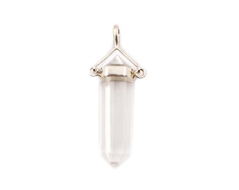 Clear Quartz “Swivel” Sterling Silver Pendant