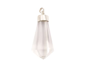Clear Quartz “RG” Point Sterling Silver Pendant