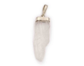 Clear Quartz “Laser” Sterling Silver Pendant
