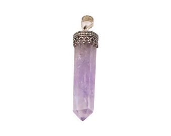 Amethyst Point Filigree Pendant Sterling Silver