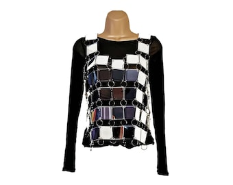 Selena Style Mirror Top, Vest, Costume, Clubbing, Fashion, Collectors.