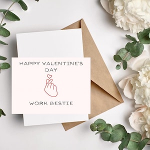 Cartão de Dia dos Namorados Work Bestie | Personalizável e Download Instantâneo | Presente para colegas de trabalho