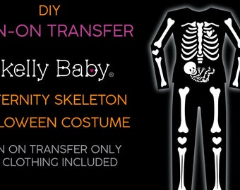 DIY Iron-on Transfer - MATERNITY Skeleton Costume -- costilla, brazo y/O huesos de las piernas