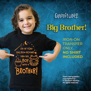 Big Brother Halloween Iron-on Transfer DIY T-shirt for pregnancy or birth announcement