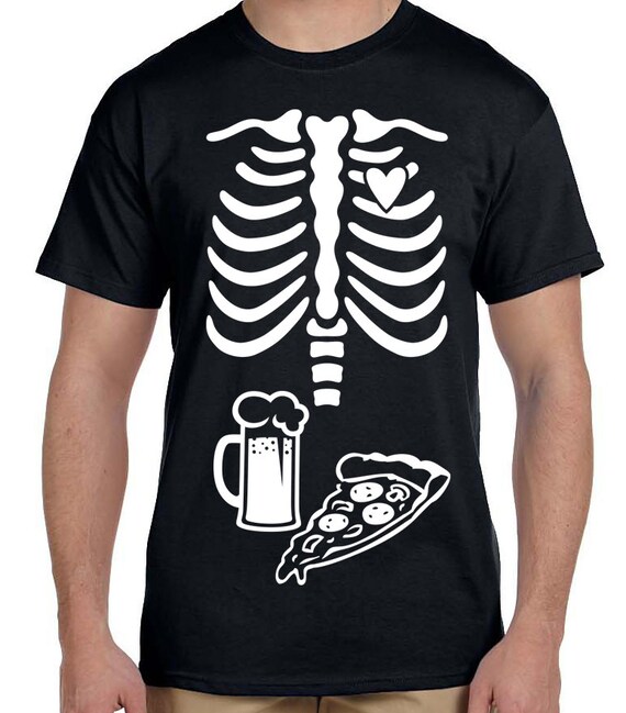 Dad-to-Be Pizza & Beer Skeleton Halloween T-shirt | Etsy